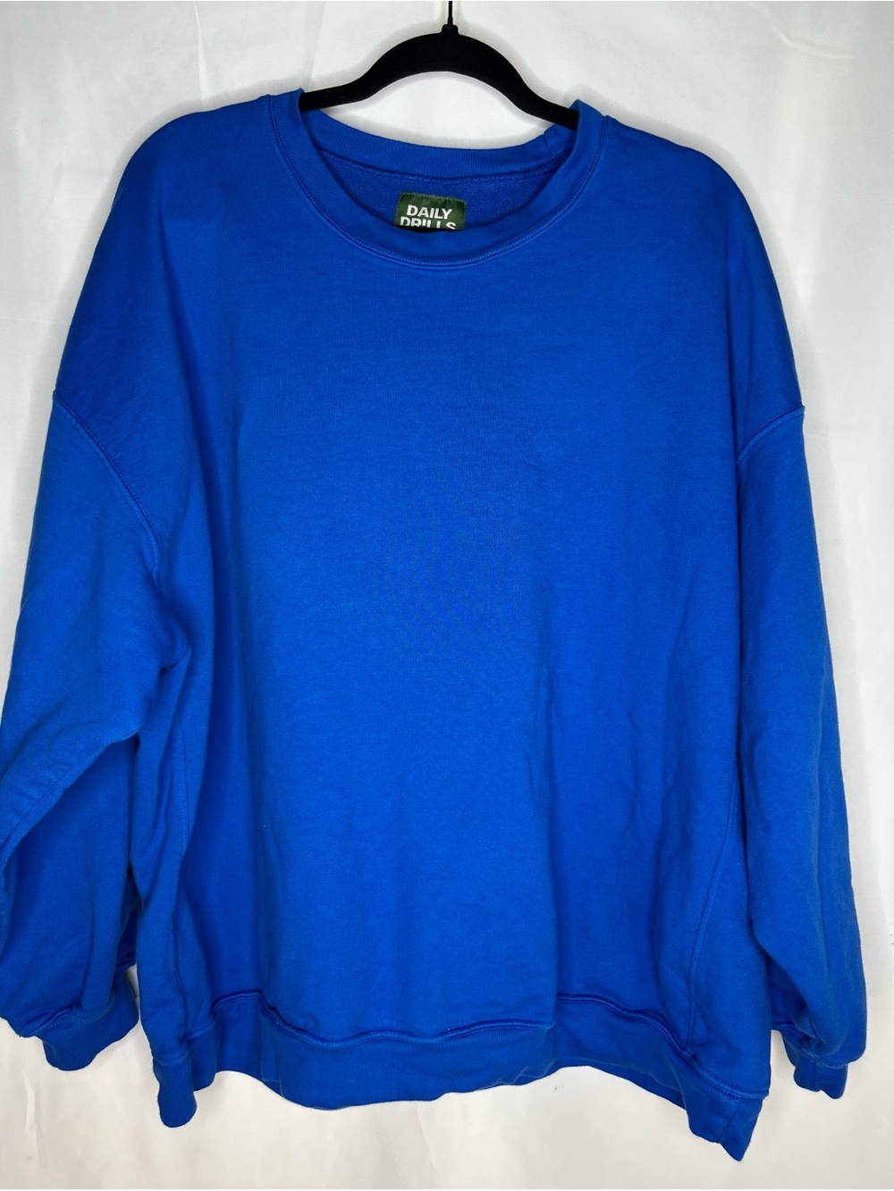 Daily Drills Sold Out Cobalt Blue Oversized Crew Sweatshirt Size Medium Large